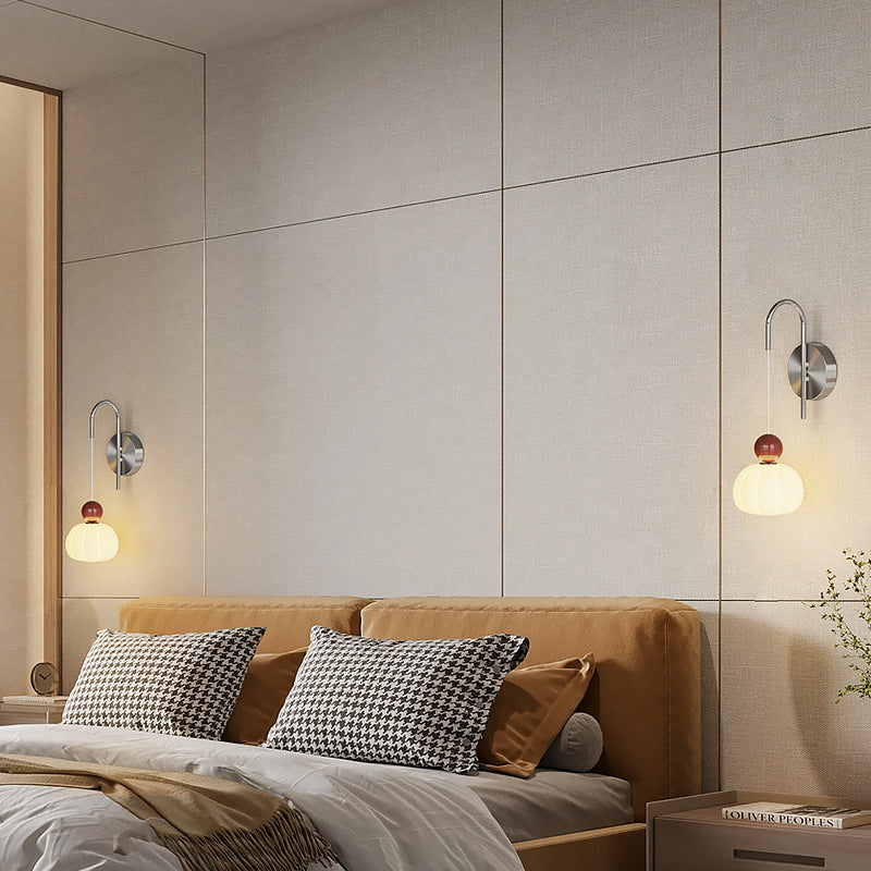 Scandinavian PE Iron Pumpkin-Shaped LED Wall Sconce Lamp