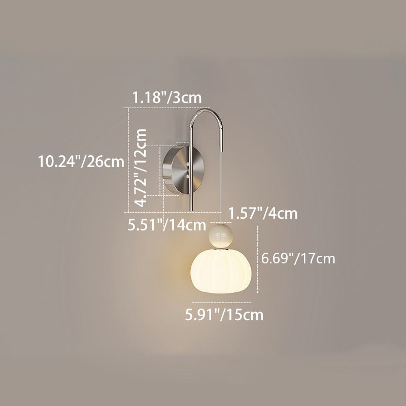Scandinavian PE Iron Pumpkin-Shaped LED Wall Sconce Lamp