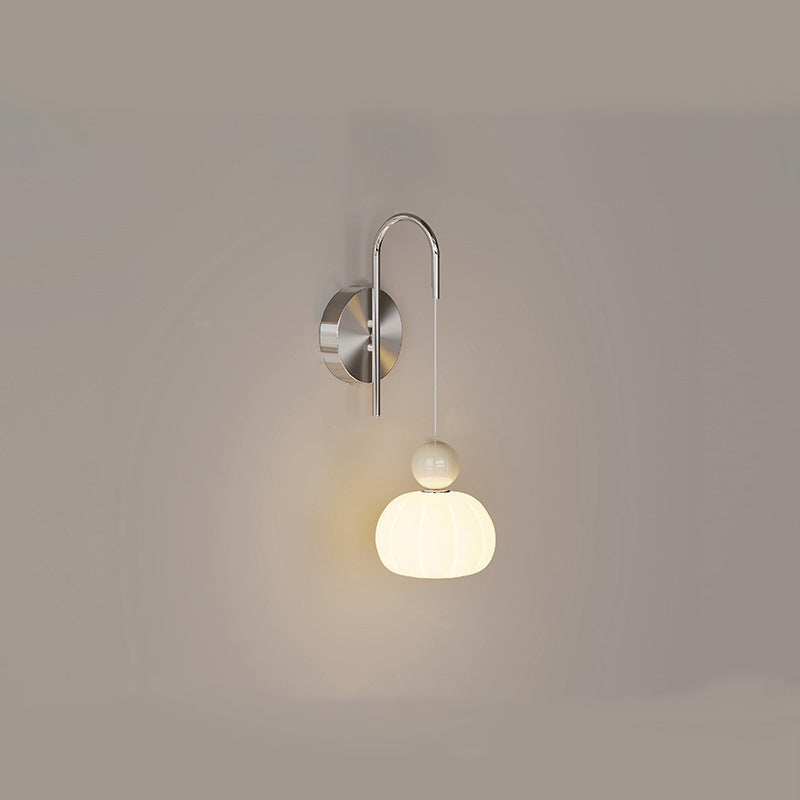 Scandinavian PE Iron Pumpkin-Shaped LED Wall Sconce Lamp