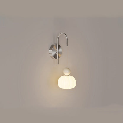 Scandinavian PE Iron Pumpkin-Shaped LED Wall Sconce Lamp
