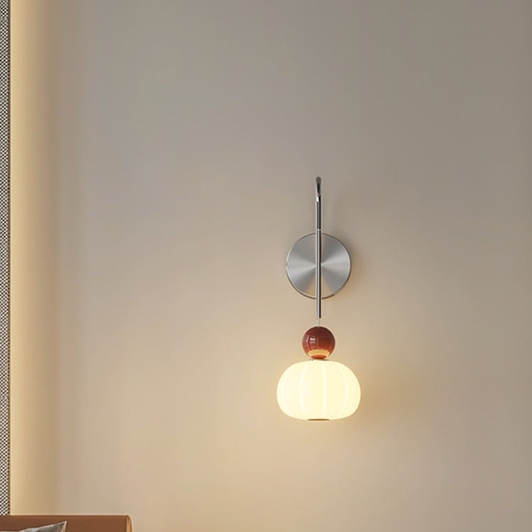 Scandinavian PE Iron Pumpkin-Shaped LED Wall Sconce Lamp