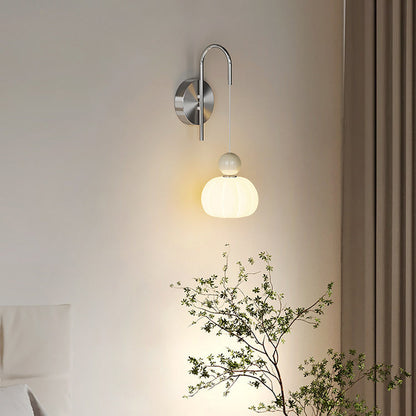 Scandinavian PE Iron Pumpkin-Shaped LED Wall Sconce Lamp
