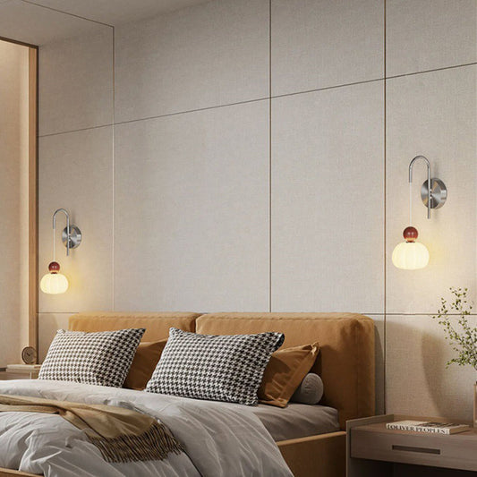 Scandinavian PE Iron Pumpkin-Shaped LED Wall Sconce Lamp