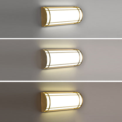 Acrylic Iron Half-Round Rectangular LED Wall Sconce Lamp