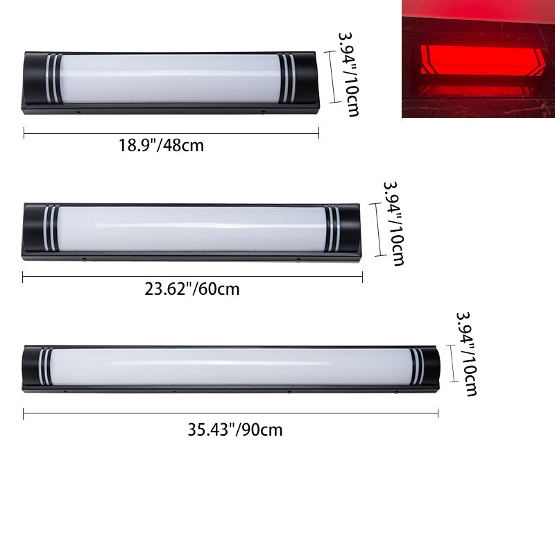 Acrylic Steel Rectangular Striped LED Wall Sconce Lamp