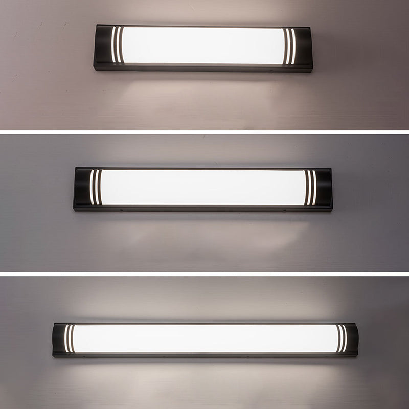 Acrylic Steel Rectangular Striped LED Wall Sconce Lamp