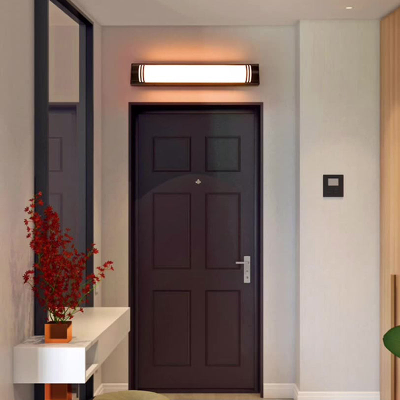 Acrylic Steel Rectangular Striped LED Wall Sconce Lamp