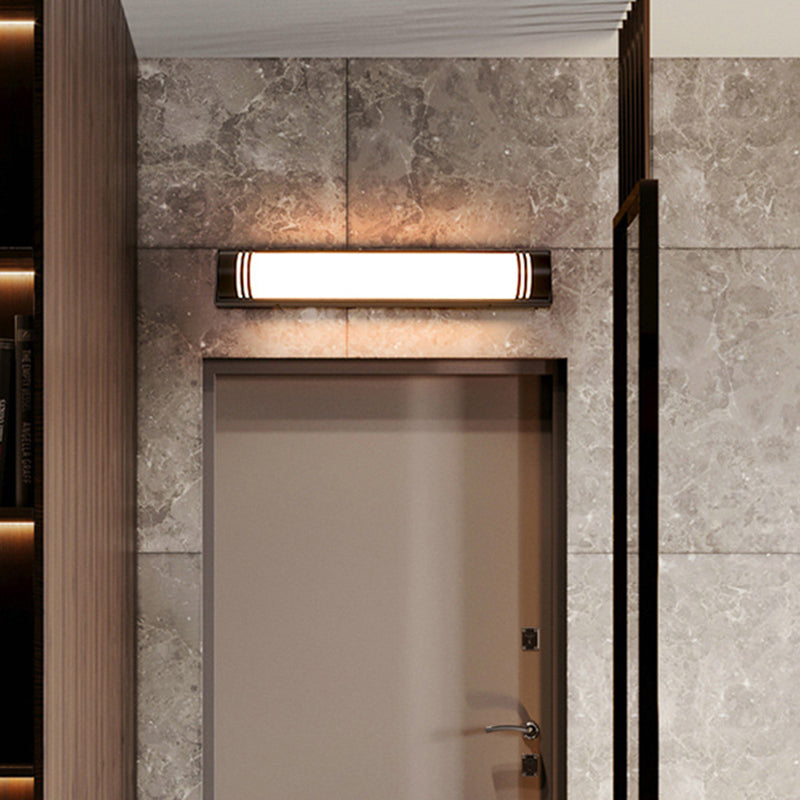 Acrylic Steel Rectangular Striped LED Wall Sconce Lamp