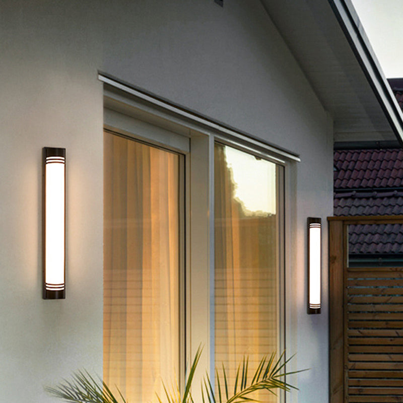 Acrylic Steel Rectangular Striped LED Wall Sconce Lamp