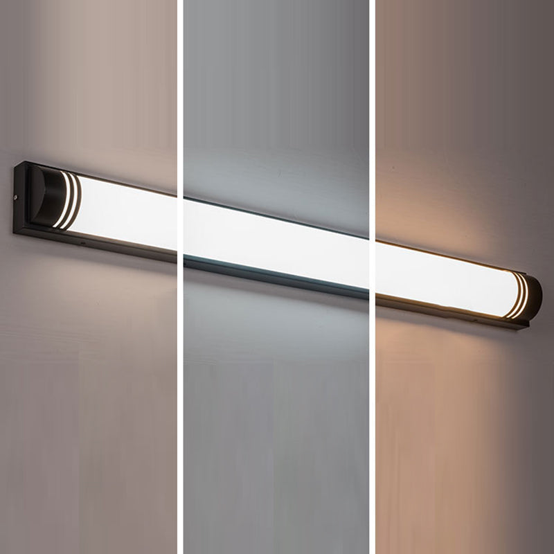 Acrylic Steel Rectangular Striped LED Wall Sconce Lamp