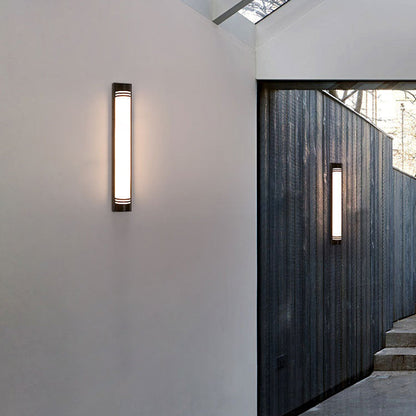 Acrylic Steel Rectangular Striped LED Wall Sconce Lamp