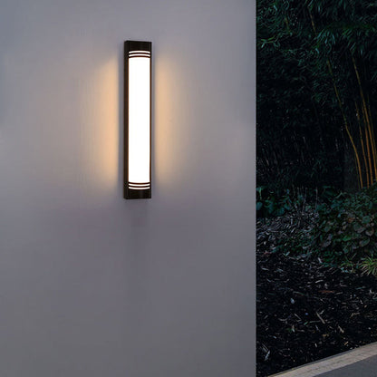 Acrylic Steel Rectangular Striped LED Wall Sconce Lamp