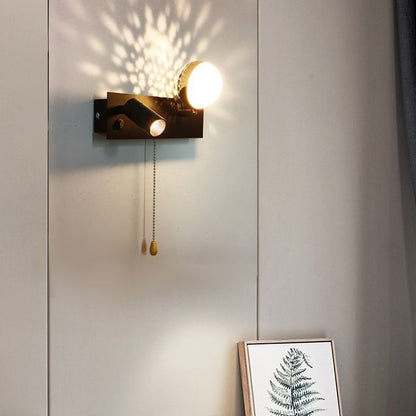 Creative PC Iron Globe Rectangle LED Wall Sconce Lamp