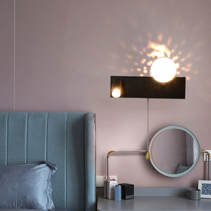 Creative PC Iron Globe Rectangle LED Wall Sconce Lamp