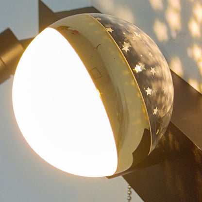 Creative PC Iron Globe Rectangle LED Wall Sconce Lamp