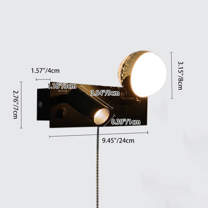 Creative PC Iron Globe Rectangle LED Wall Sconce Lamp