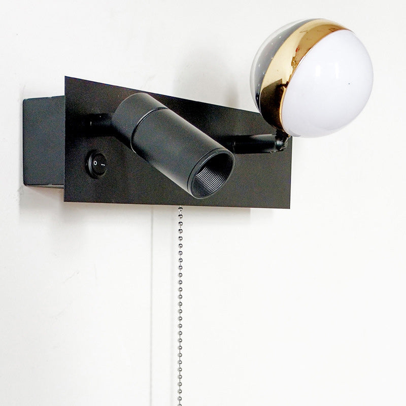 Creative PC Iron Globe Rectangle LED Wall Sconce Lamp