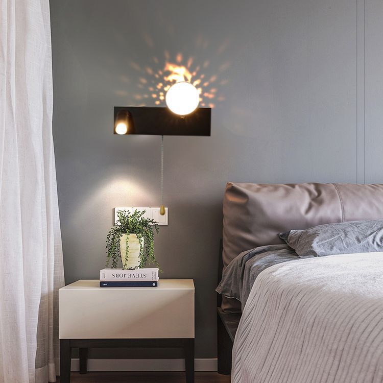Creative PC Iron Globe Rectangle LED Wall Sconce Lamp