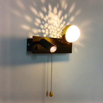 Creative PC Iron Globe Rectangle LED Wall Sconce Lamp