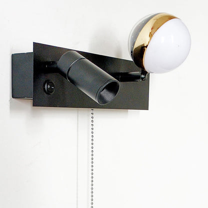 Creative PC Iron Globe Rectangle LED Wall Sconce Lamp
