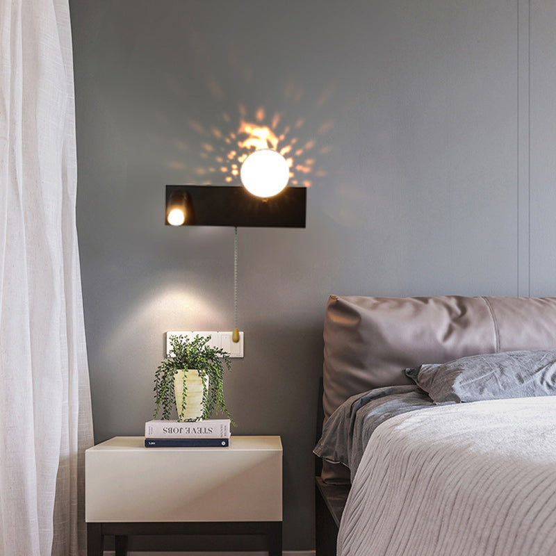 Creative PC Iron Globe Rectangle LED Wall Sconce Lamp