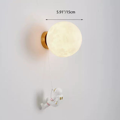 Deco Iron Astronaut Planet Design 1-Light Wall Sconce Lamp