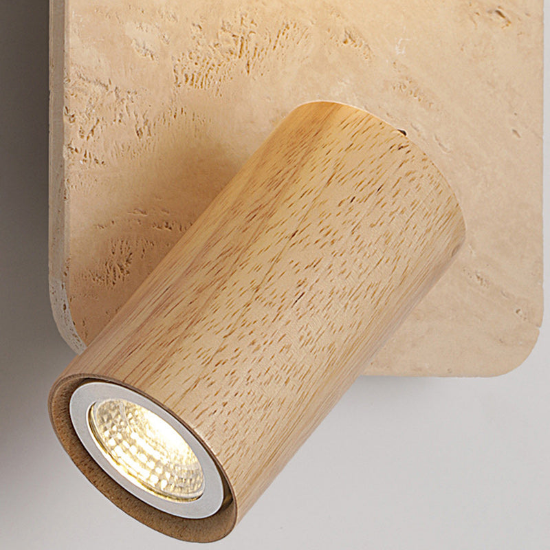 Travertine Glass Square Oval Globe 2-Light Wall Sconce Lamp
