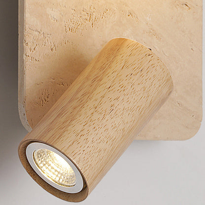 Travertine Glass Square Oval Globe 2-Light Wall Sconce Lamp