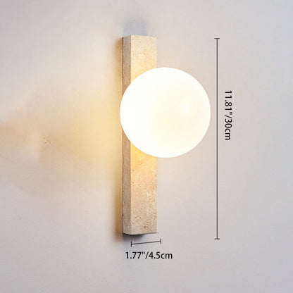 Travertine Glass Linear Globe 1/2/3-Lights Wall Sconce Lamp