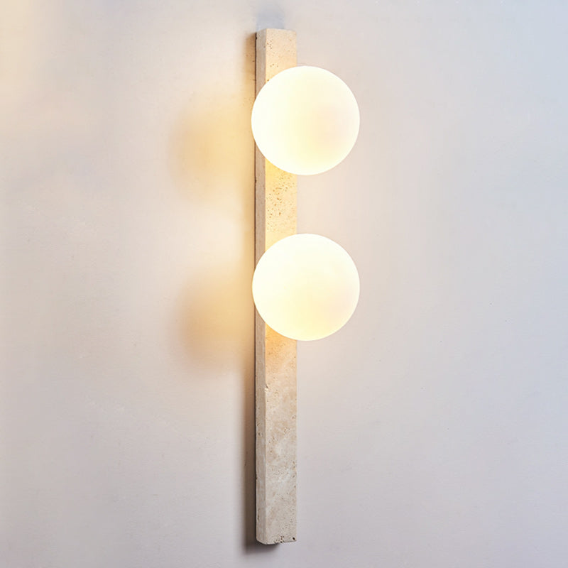 Travertine Glass Linear Globe 1/2/3-Lights Wall Sconce Lamp
