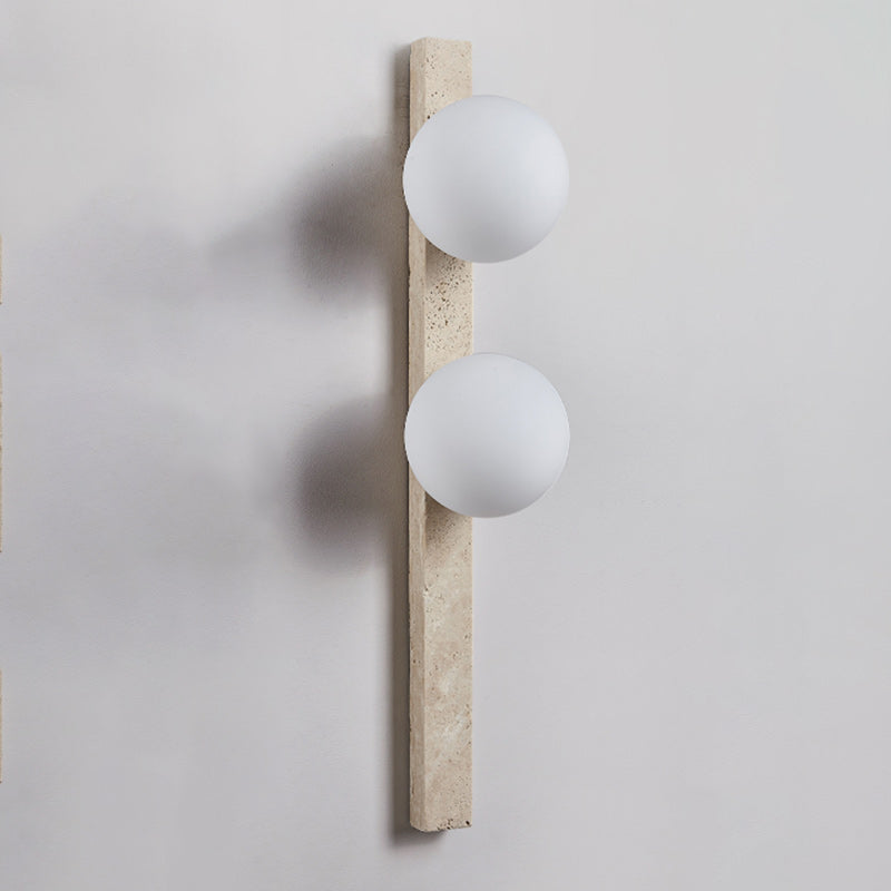 Travertine Glass Linear Globe 1/2/3-Lights Wall Sconce Lamp