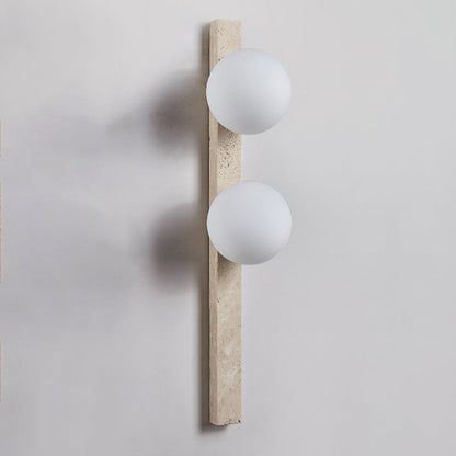 Travertine Glass Linear Globe 1/2/3-Lights Wall Sconce Lamp