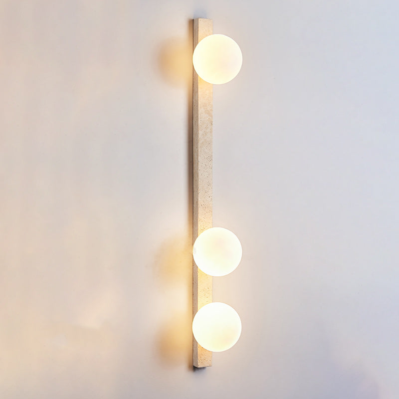 Travertine Glass Linear Globe 1/2/3-Lights Wall Sconce Lamp