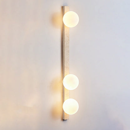 Travertine Glass Linear Globe 1/2/3-Lights Wall Sconce Lamp