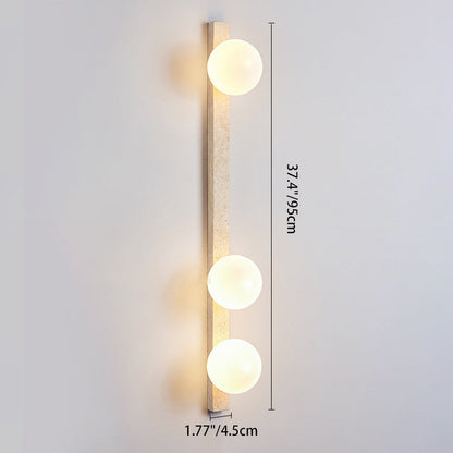 Travertine Glass Linear Globe 1/2/3-Lights Wall Sconce Lamp