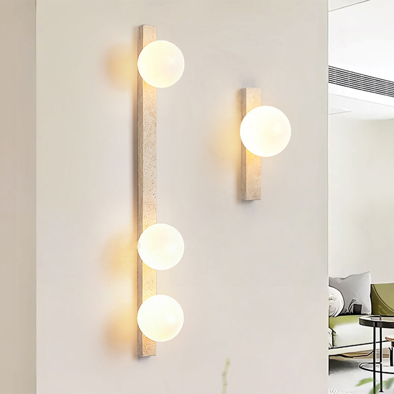 Travertine Glass Linear Globe 1/2/3-Lights Wall Sconce Lamp