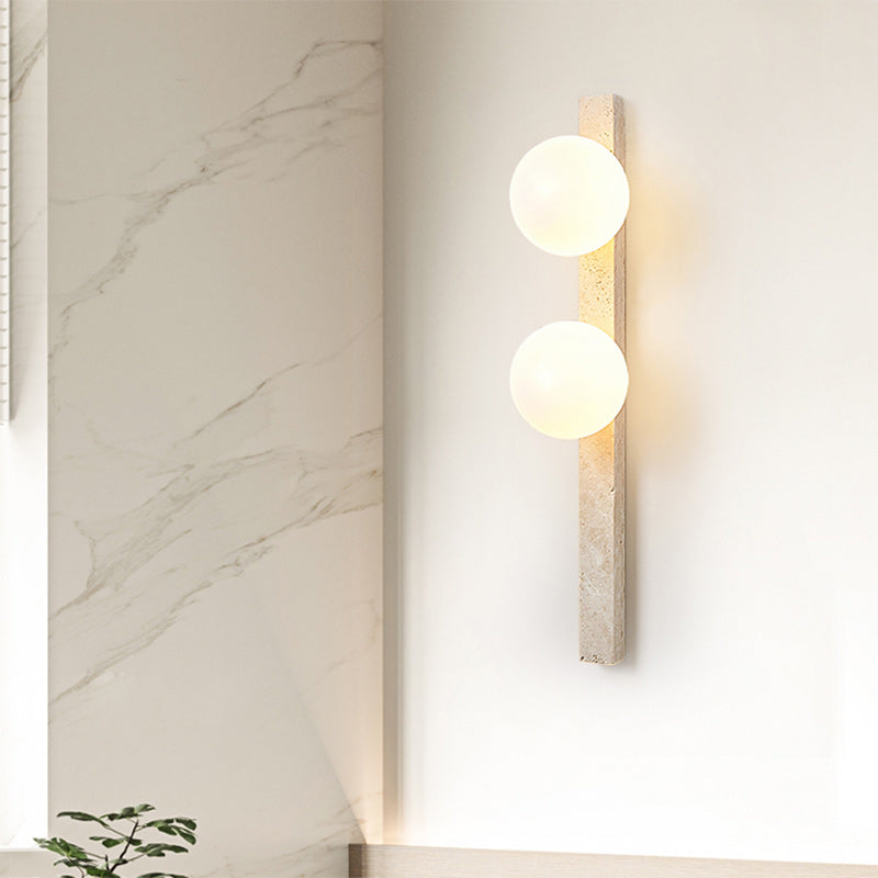Travertine Glass Linear Globe 1/2/3-Lights Wall Sconce Lamp