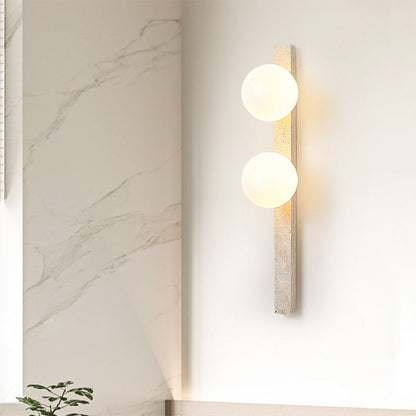 Travertine Glass Linear Globe 1/2/3-Lights Wall Sconce Lamp