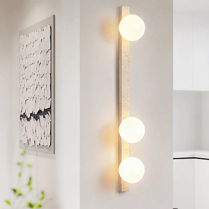 Travertine Glass Linear Globe 1/2/3-Lights Wall Sconce Lamp