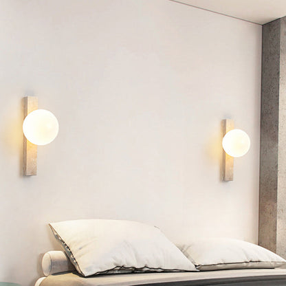 Travertine Glass Linear Globe 1/2/3-Lights Wall Sconce Lamp