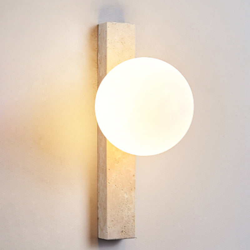 Travertine Glass Linear Globe 1/2/3-Lights Wall Sconce Lamp