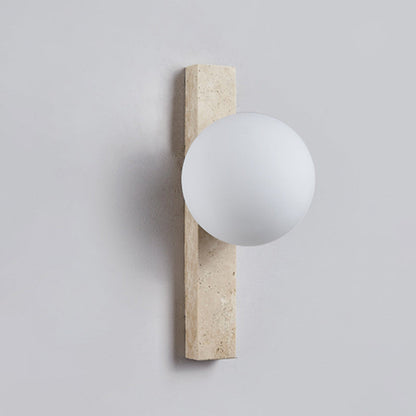 Travertine Glass Linear Globe 1/2/3-Lights Wall Sconce Lamp