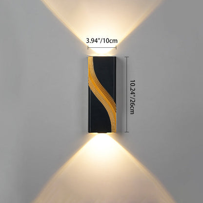 PC Aluminum Textured Rectangle LED Wall Sconce Lamp