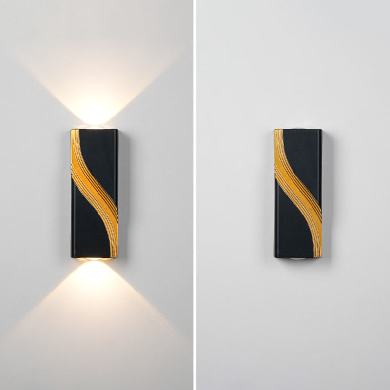 PC Aluminum Textured Rectangle LED Wall Sconce Lamp