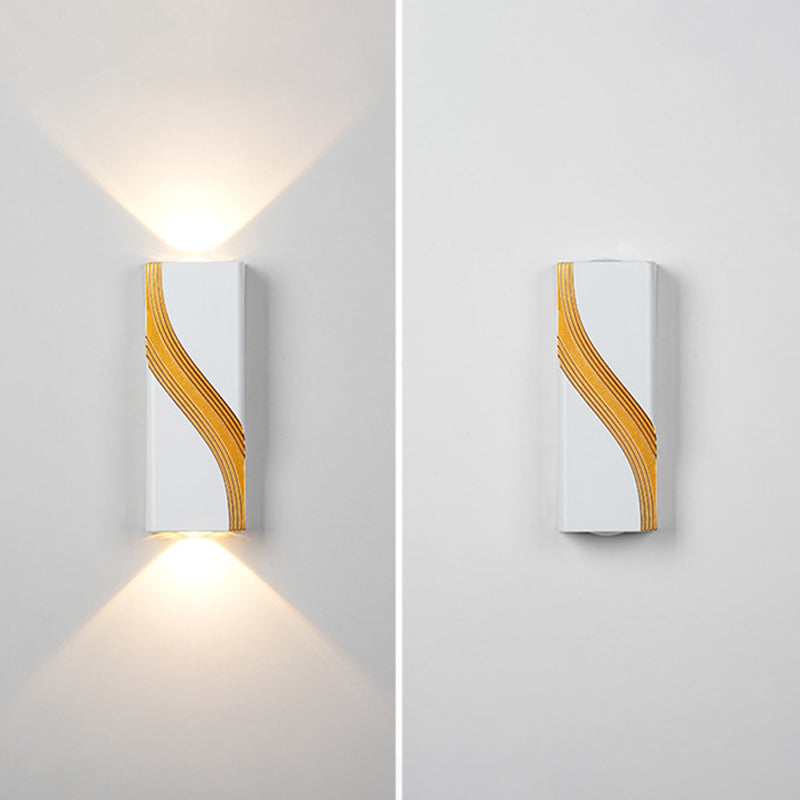 PC Aluminum Textured Rectangle LED Wall Sconce Lamp