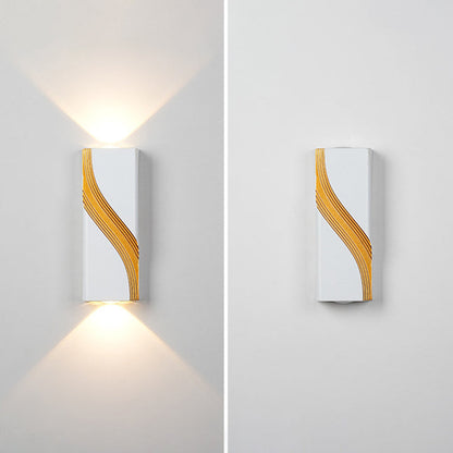 PC Aluminum Textured Rectangle LED Wall Sconce Lamp