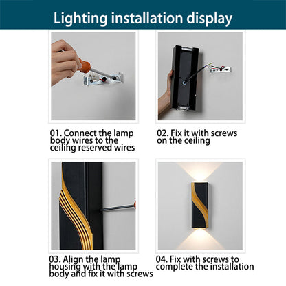 PC Aluminum Textured Rectangle LED Wall Sconce Lamp