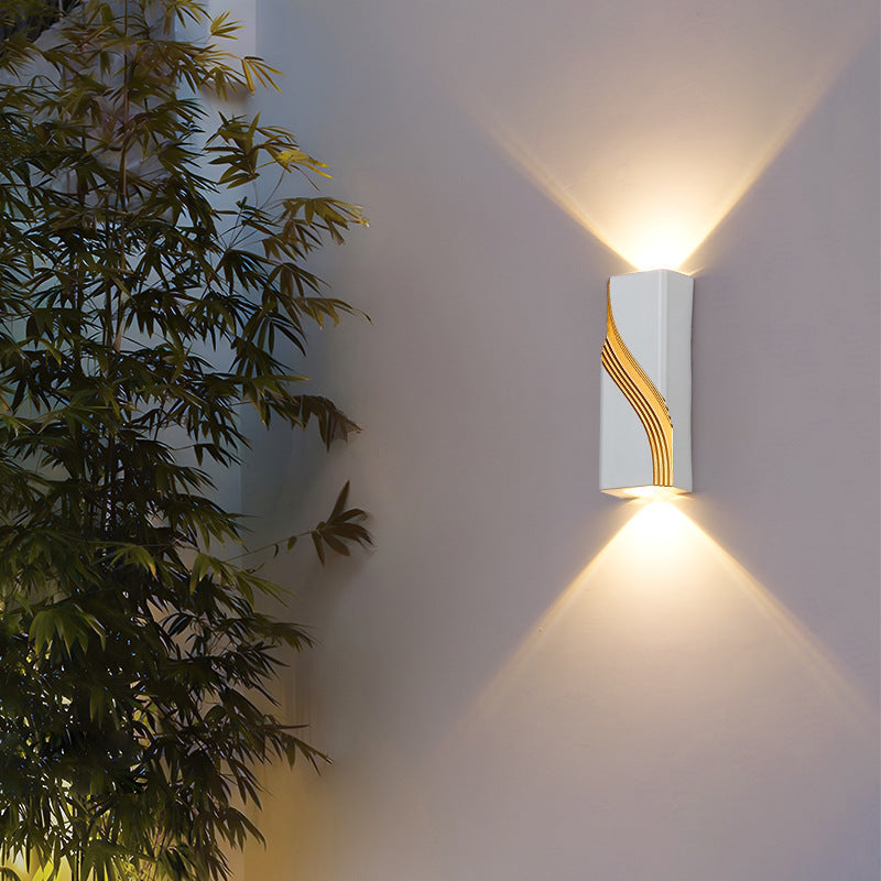 PC Aluminum Textured Rectangle LED Wall Sconce Lamp