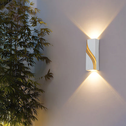 PC Aluminum Textured Rectangle LED Wall Sconce Lamp