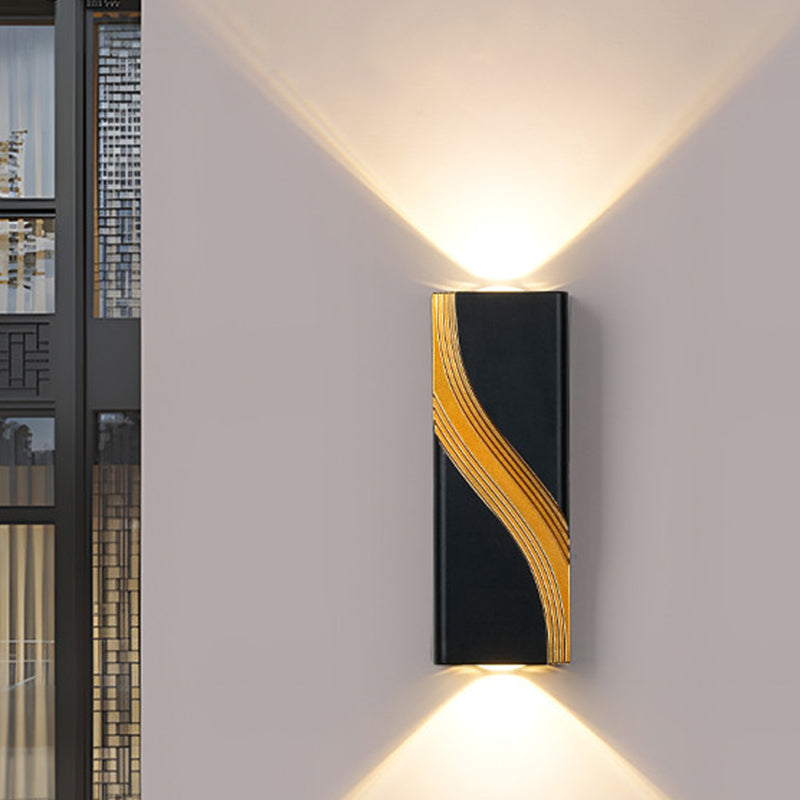 PC Aluminum Textured Rectangle LED Wall Sconce Lamp